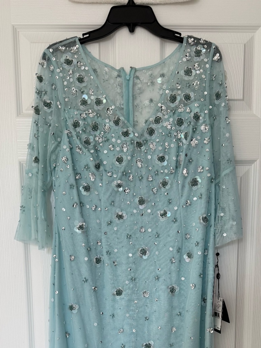 Adrianna Papell Beaded 3D Floral Gown